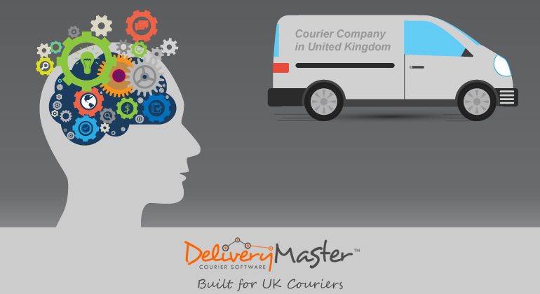 brainstorming concept and a courier van illustration built for UK couriers