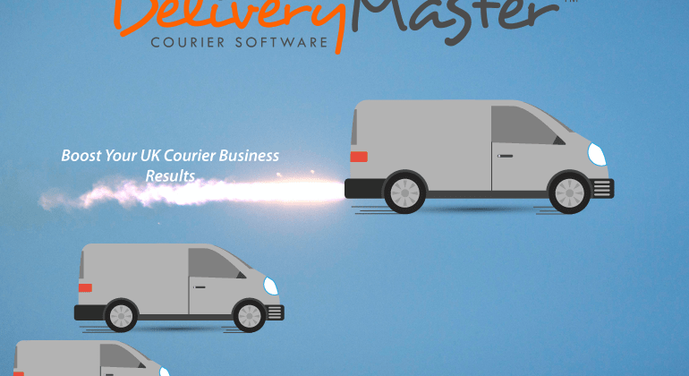 courier vehicles and exhaust smoke illustration
